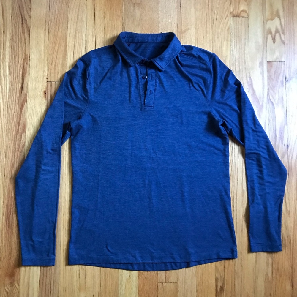 lululemon Blue Men's Long Sleeve Polo Large